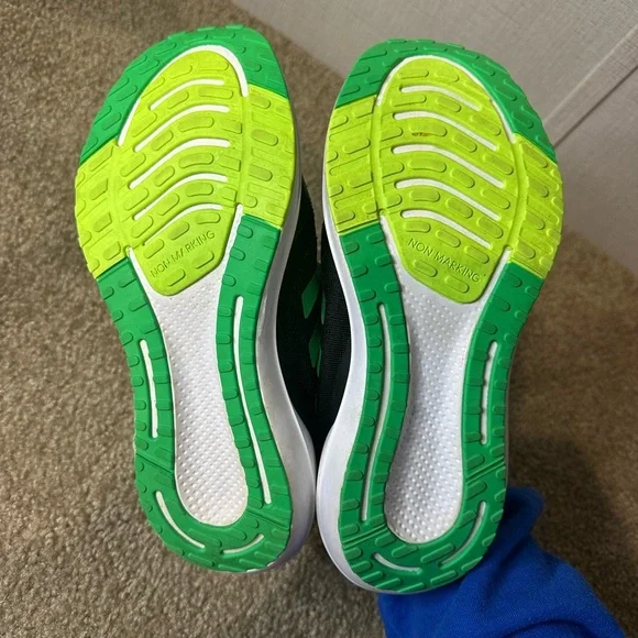 Adidas Kids Black and Green Running Shoes - Picture 6 of 10